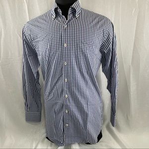 Peter Millar Seaside Finish Check Long Sleeve Button Up Shirt - M 47